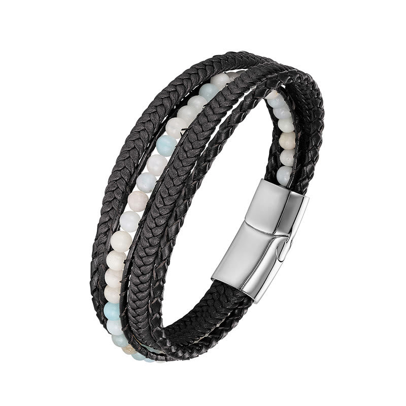 Armband Tigerauge Amazonit – Stärke Amazonite Silver Buckle