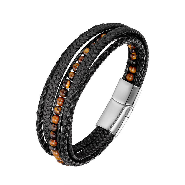 Armband Tigerauge Amazonit – Stärke Tiger Eye Silver Buckle