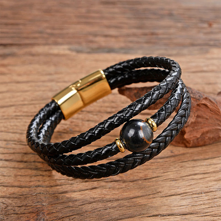 Armband Tigerauge Amethyst – Balance Energie Black Liuli