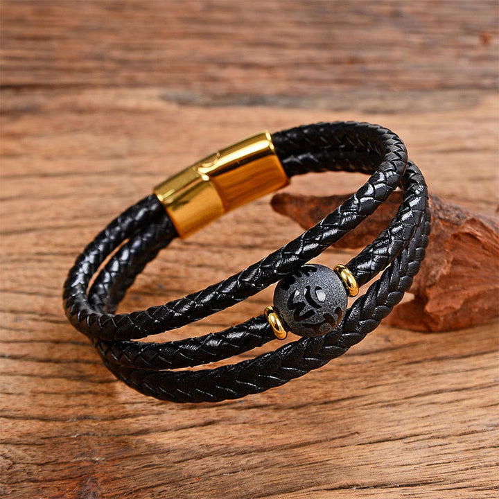 Armband Tigerauge Amethyst – Balance Energie Matte Liuli&Om Mani Padme Hum