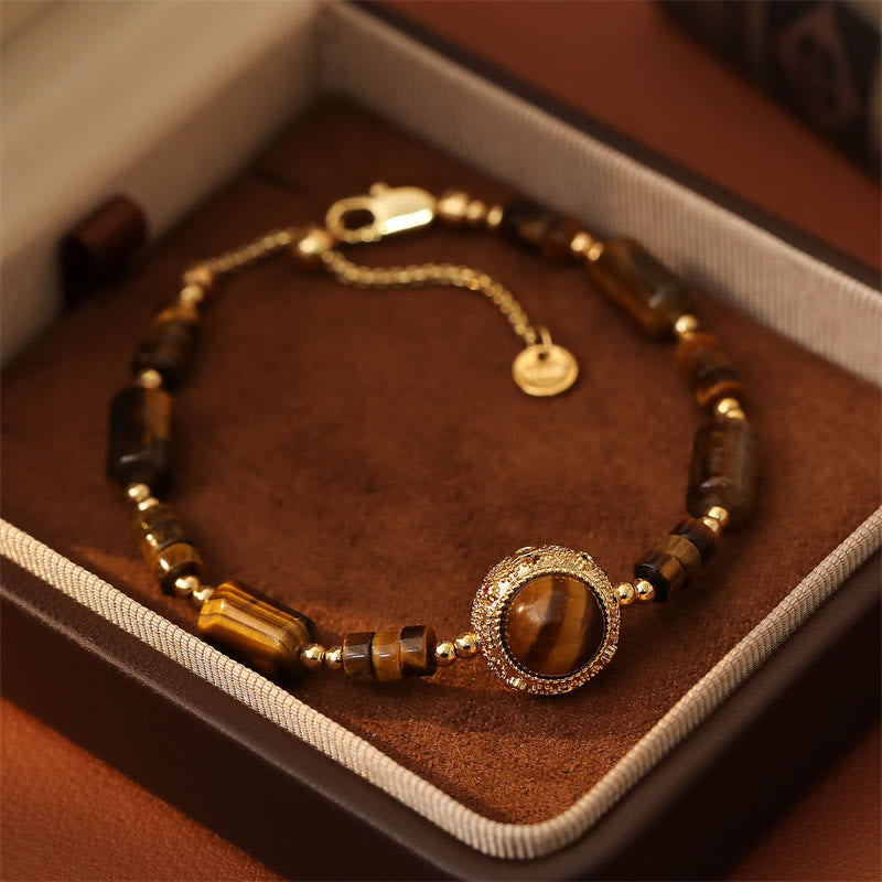 Armband Tigerauge Kupfer 18K Vergoldet – Schutz & Kraft