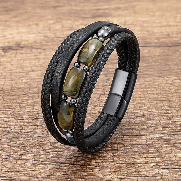 Armband Tigerauge Leder – Stärke Green Tiger Eye