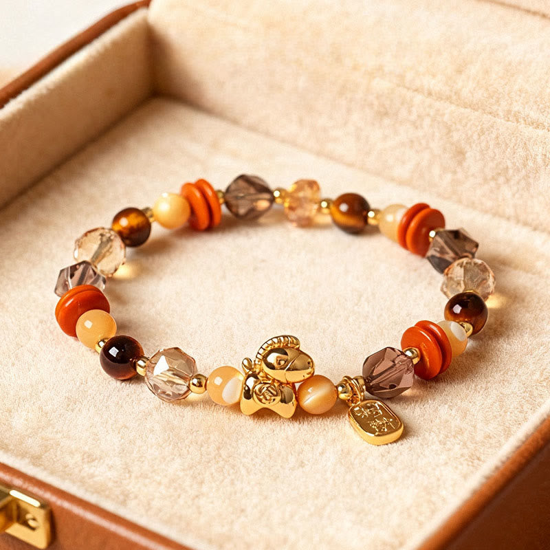 Armband Tigerauge Obsidian – Glück & Wohlstand & Energie