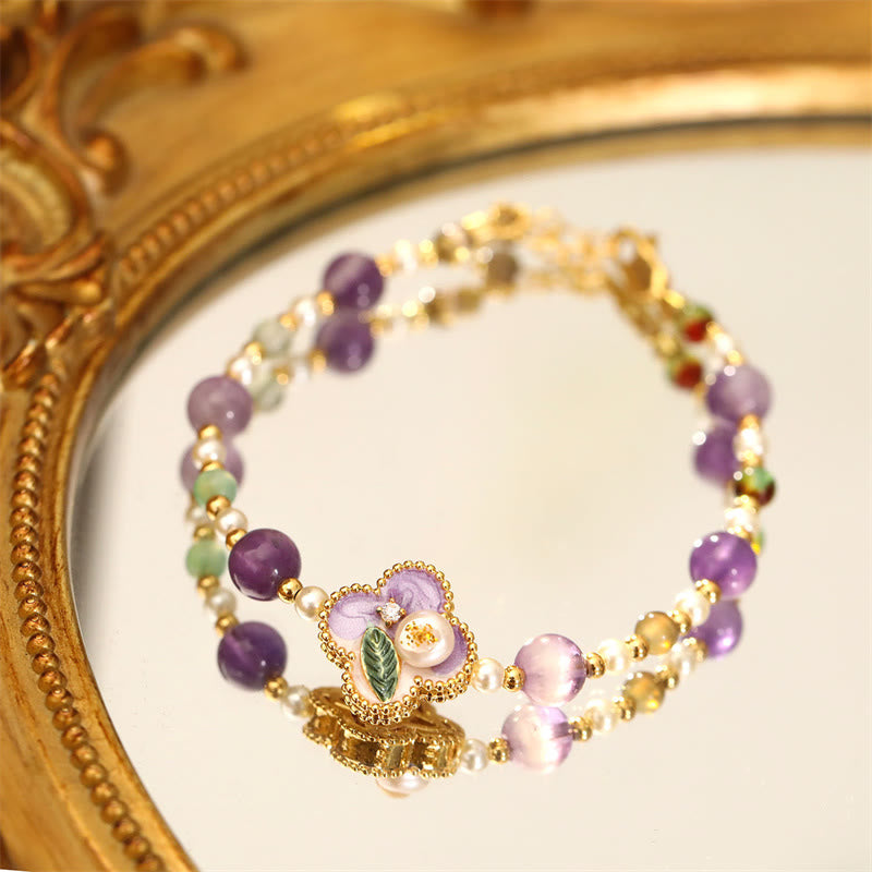 Armband Türkis Kupfer Blume – Glück