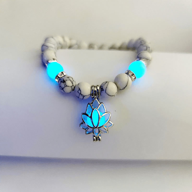 Armband Türkis Lotus – Schutz – Energie White Turquoise Blue Light