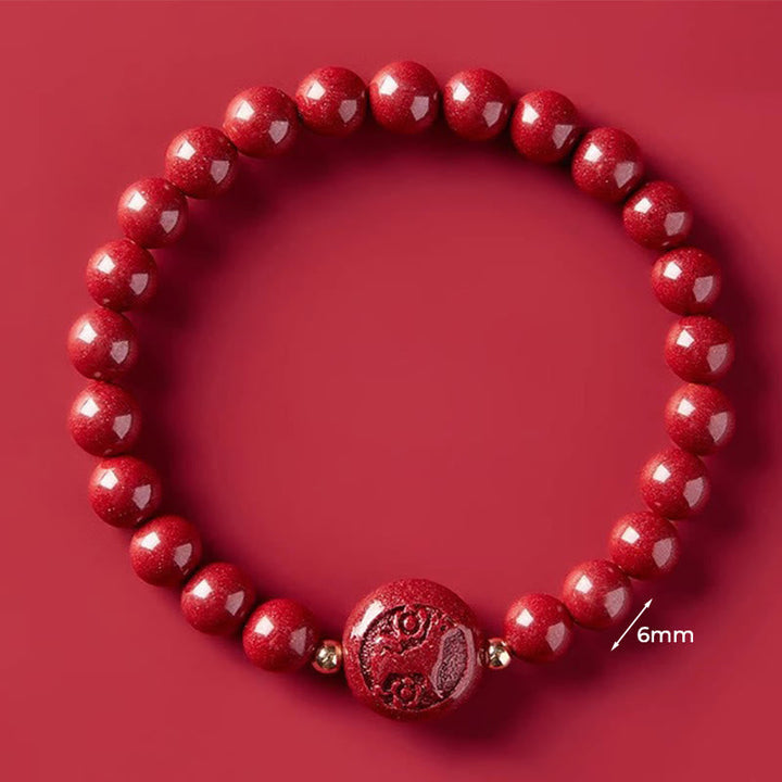 Armband Zinnober Chinesisches Tierkreis – Frieden & Segen 6mm Dog