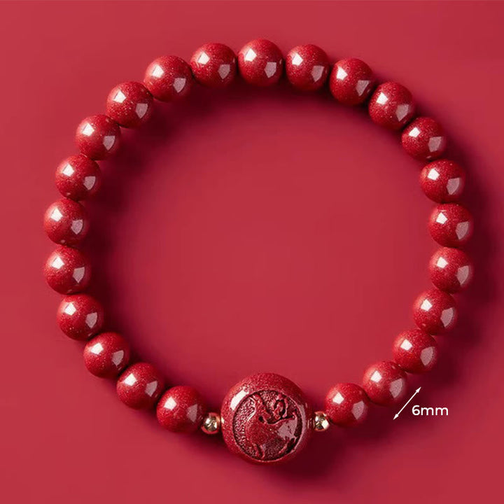 Armband Zinnober Chinesisches Tierkreis – Frieden & Segen 6mm Goat