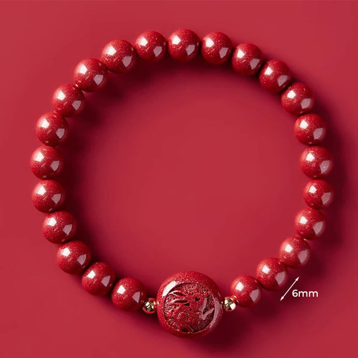 Armband Zinnober Chinesisches Tierkreis – Frieden & Segen 6mm Rabbit