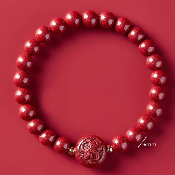 Armband Zinnober Chinesisches Tierkreis – Frieden & Segen 6mm Snake