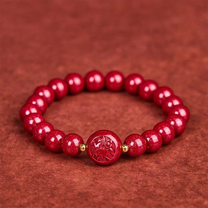 Armband Zinnober Chinesisches Tierkreis – Frieden & Segen 8mm Horse