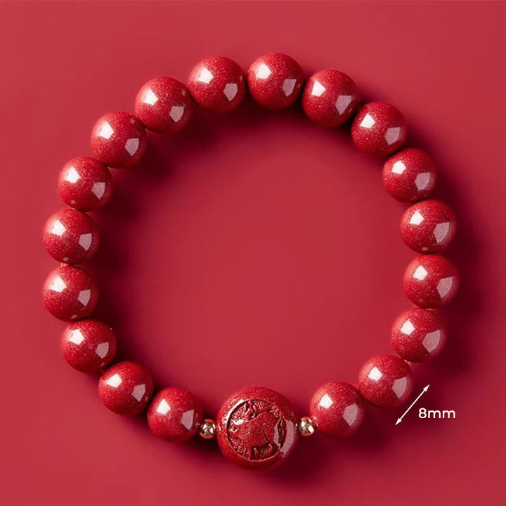 Armband Zinnober Chinesisches Tierkreis – Frieden & Segen 8mm Pig