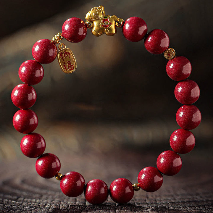 Armband Zinnober Pferd – Segen Cinnabar(Bead Size:10mm)