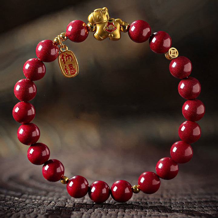 Armband Zinnober Pferd – Segen Cinnabar(Bead Size:8mm)