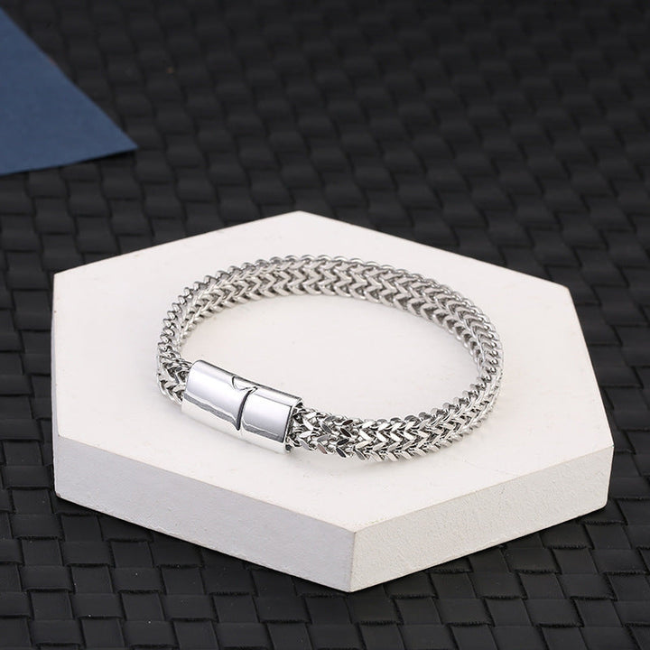Armband Magnetisch Balance Energie Edelstahl Silber Magnetverschluss Herren Schmuck