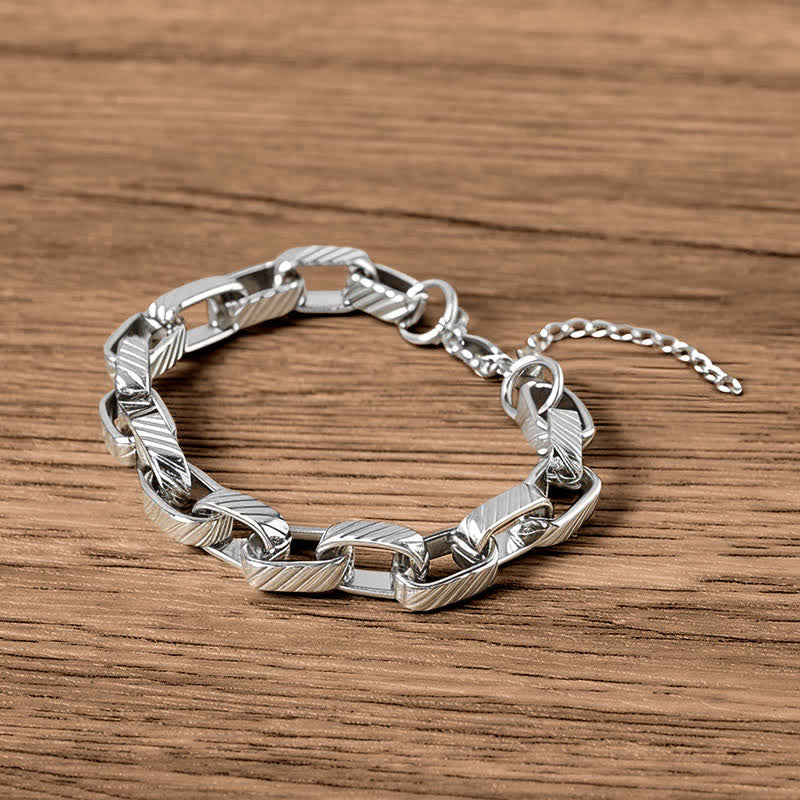 Armband Chain Chunky Geflochten Stärken Cuban – Stärke aus Edelstahl Silber