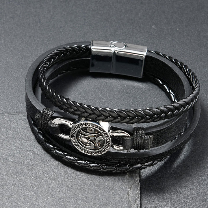 Armband Om Graviert Layered Geflochten