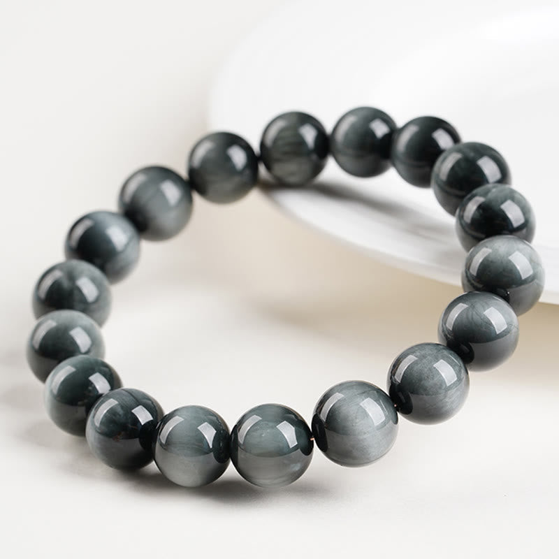 Armband Adlerauge Energie Ruhe dunkle Perlen Edelstein Schutz Handgelenk Schmuck