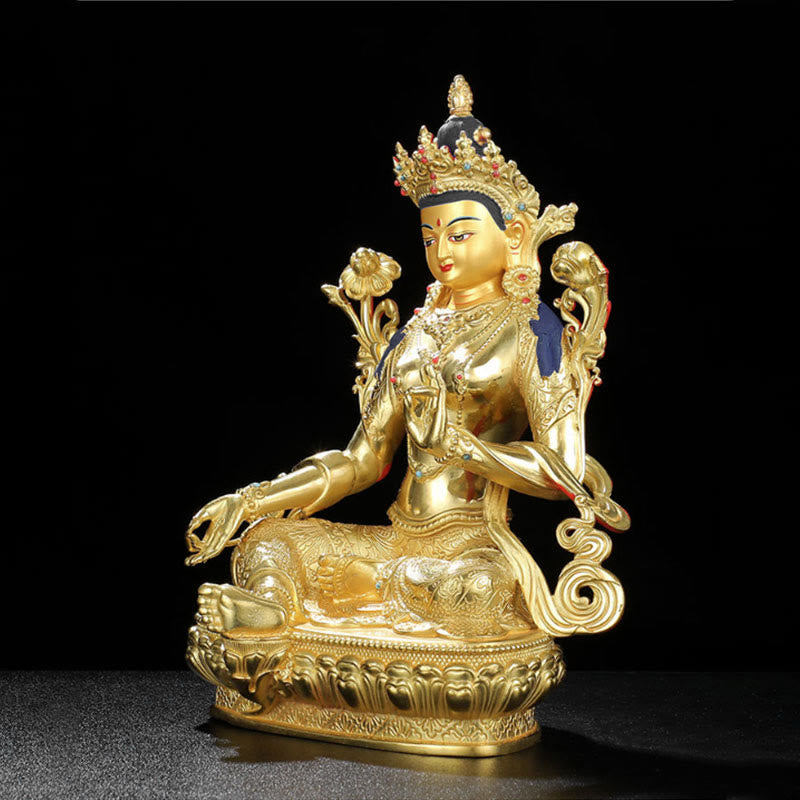 Avalokiteshvara Chenrezig Kupfer Gold Deko