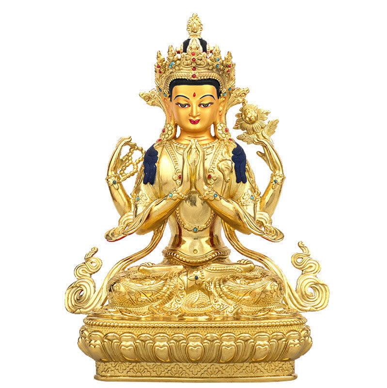 Avalokiteshvara Chenrezig Kupfer Gold
