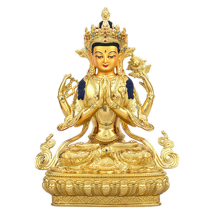 Avalokiteshvara Chenrezig Kupfer Gold