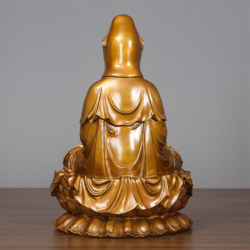 Avalokiteshvara Kwan Yin Sitzend Messing Glücksbringer