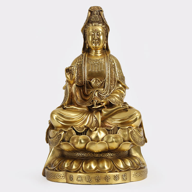 Avalokiteshvara Kwan Yin Wohlstand Messing Feng Shui