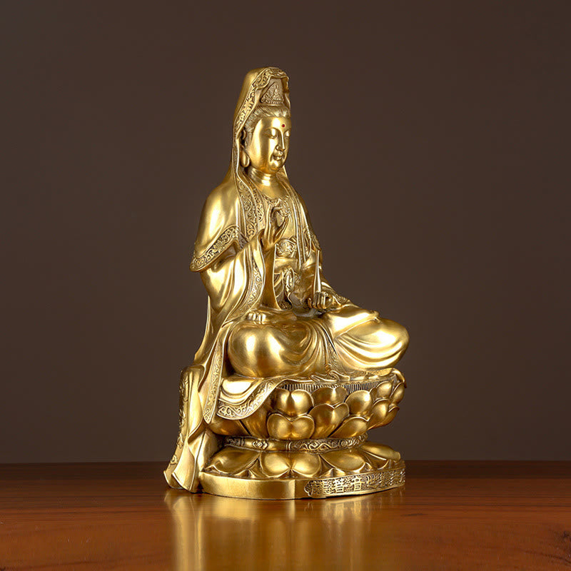Avalokiteshvara Kwan Yin Wohlstand Messing Geschenk