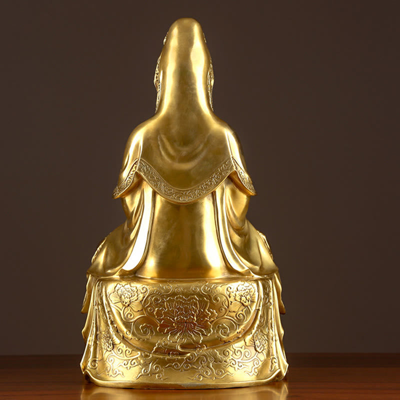 Avalokiteshvara Kwan Yin Wohlstand Messing Statue