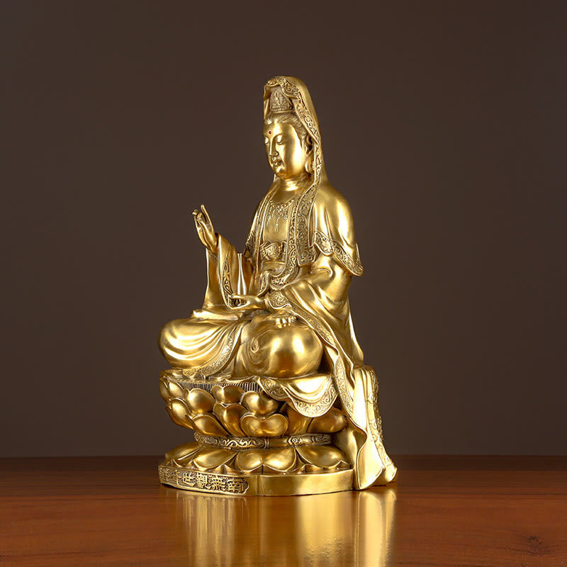 Avalokiteshvara Kwan Yin Wohlstand Messing Wohnzimmer