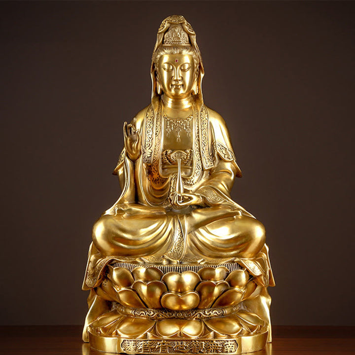 Avalokiteshvara Kwan Yin Wohlstand Messing