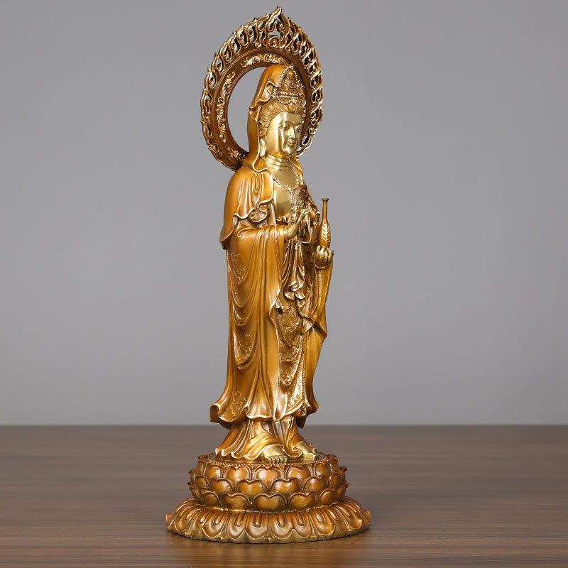Avalokiteshvara Lotus Aura Messing Erfolg Feng Shui