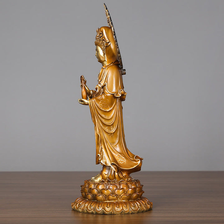 Avalokiteshvara Lotus Aura Messing Erfolg Geschenk