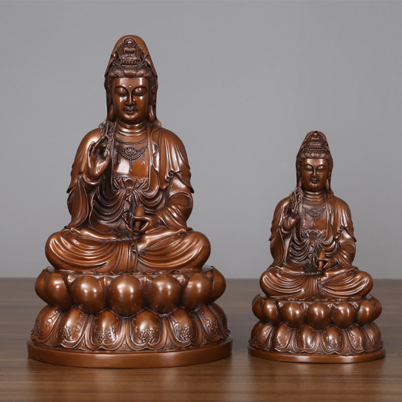 Avalokiteshvara Lotus Wohlstand Kupfer Feng Shui