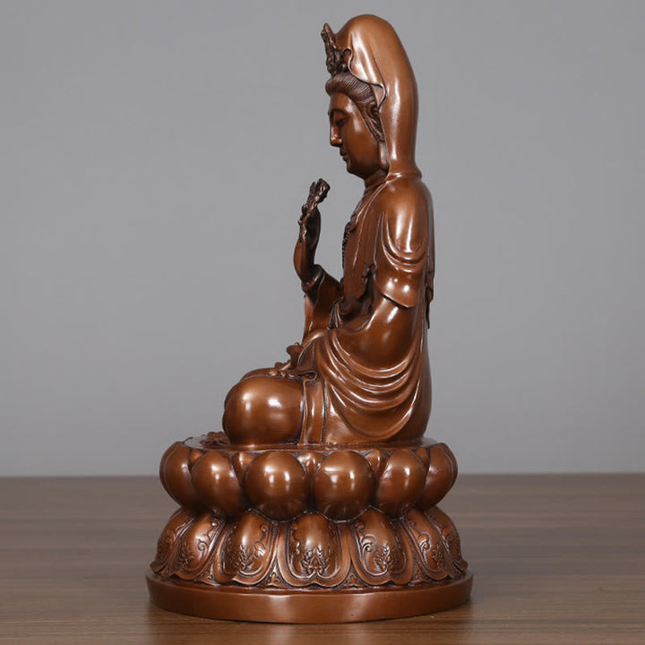 Avalokiteshvara Lotus Wohlstand Kupfer Statue