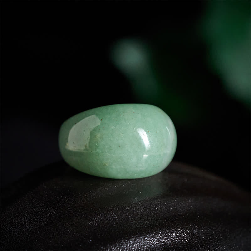 Ring Grüner Aventurin Balance Energie Heilstein Fengshui Glück