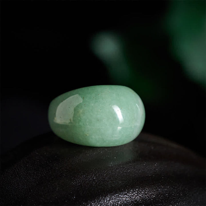 Ring Grüner Aventurin Balance Energie Heilstein Fengshui Glück