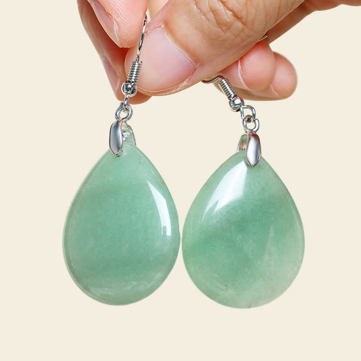 Ohrringe Aventurin Tropfen Heilung grün Silber Boho Schmuck spirituell
