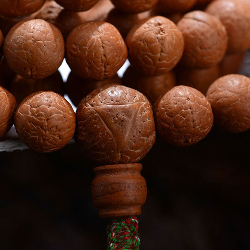 Mala Bodhi Glück Wohlstand Balance Holzperlen Armband Naturholz handgefertigt