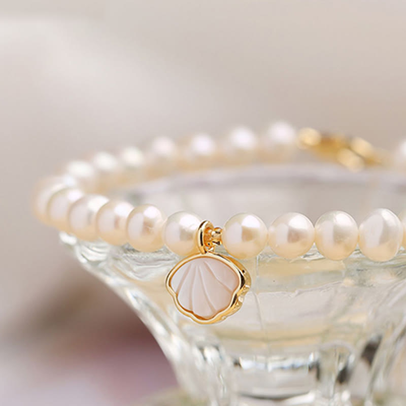 Armband Kristall Perle mit Muschelanhänger elegant elegant
