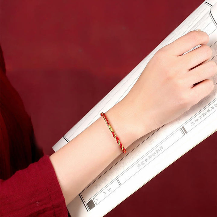 Rotes Armband Chinesisches Tierkreis – Schutz elastisch am Handgelenk getragen