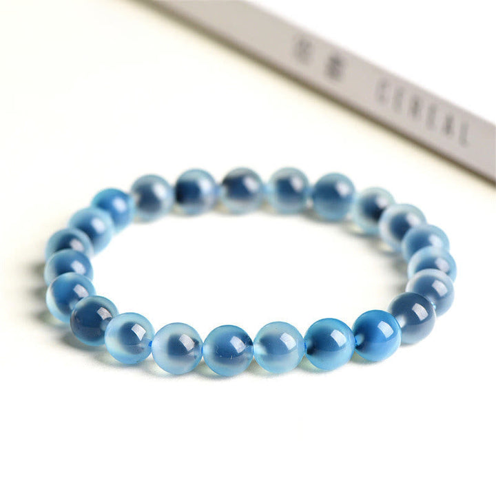 Armband Achat – Stärke & Harmonie blaue Perlen elastisch Naturstein glänzend