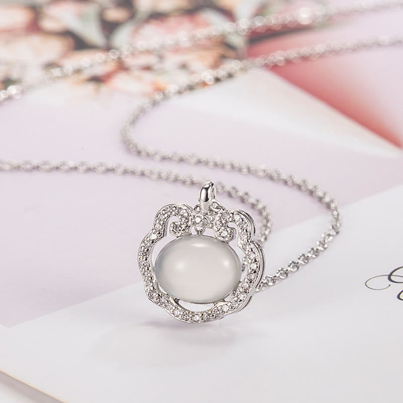 Kette Chalcedon Silber Glückswunsch Energie Zart