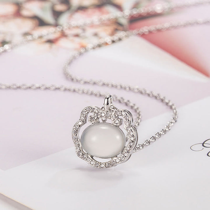 Kette Chalcedon Silber Glückswunsch Energie Zart