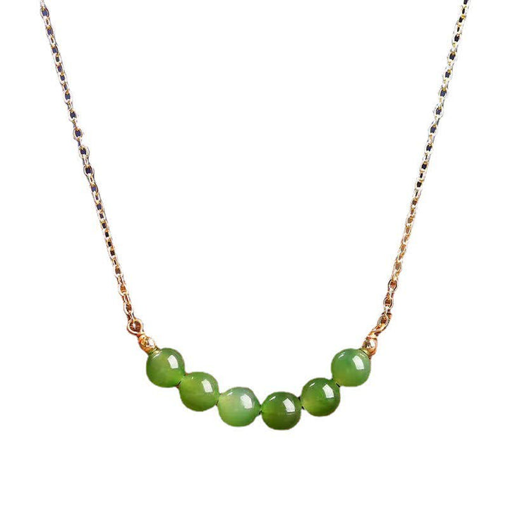 Jade Perlen Kette Grün Glück Buddha
