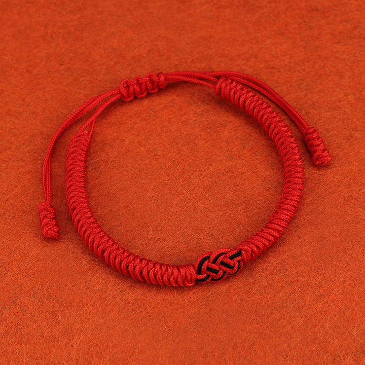 Armband Rot Schwarz Chinesischer Knoten - Schutz