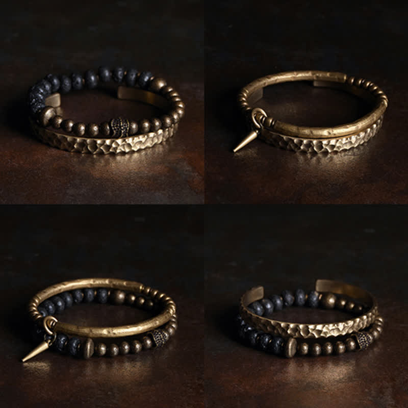 Armband Kupfer Balance verschiedene Ansichten Naturstein Perlen elegant