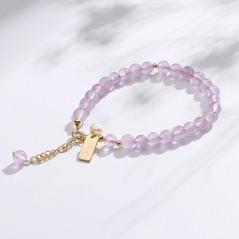 Armband Amethyst Kristall – Energie lila Perlen Goldverschluss elegant