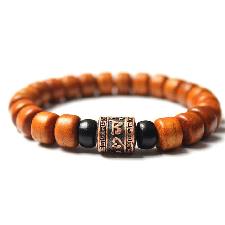 Armband Tibetische Knochenperlen Om Mani Padme Hum "Stärke Mantra"