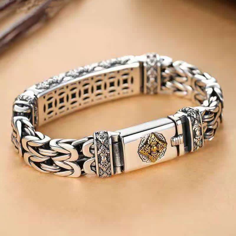 Armband Vajra Dorje Kupfer Balance Harmonie am Handgelenk getragen