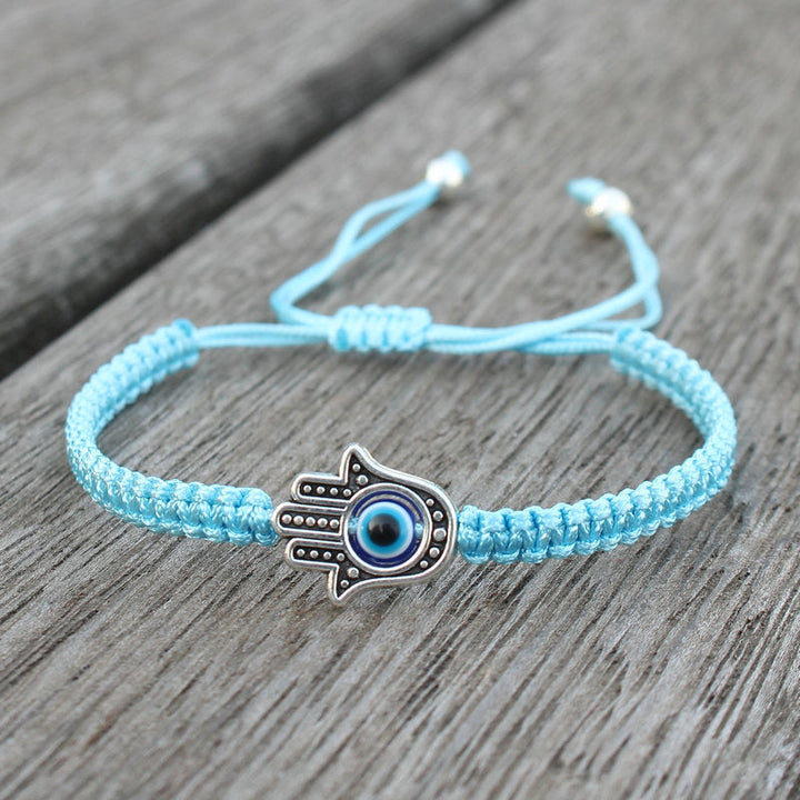 Schutzarmband Hamsa Symbol Evil Eye Schnur